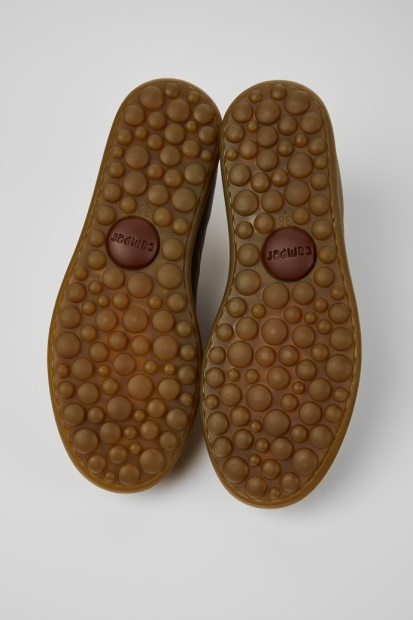 Eksklusive Camper Pelotas Brune Skinnsneakers For Kvinner