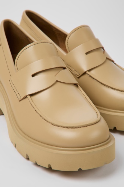 Camper Milah Beige Loafers I Skinn For Kvinner Nyankomne