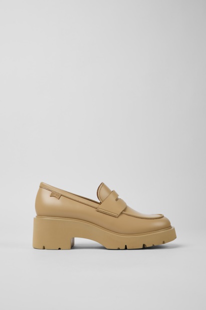 Camper Milah Beige Loafers I Skinn For Kvinner Nyankomne