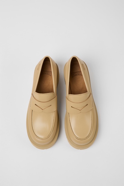 Camper Milah Beige Loafers I Skinn For Kvinner Nyankomne