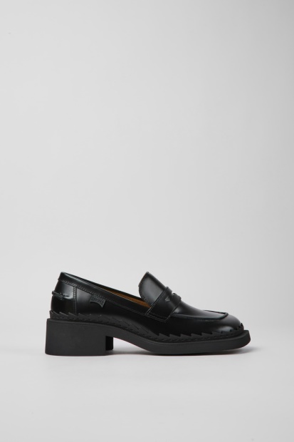 Camper Design Taylor Svarte Loafers I Skinn For Kvinner