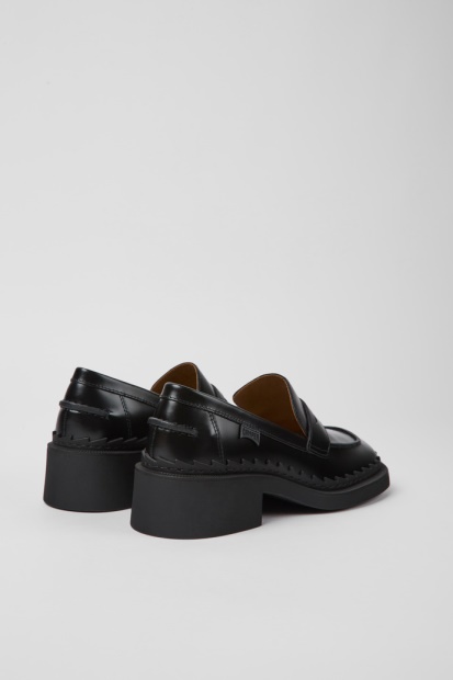 Camper Design Taylor Svarte Loafers I Skinn For Kvinner