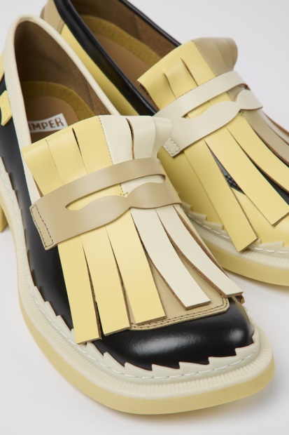Design Tvillinger Flerfargede Loafers I Skinn For Kvinnelige Campingvogner
