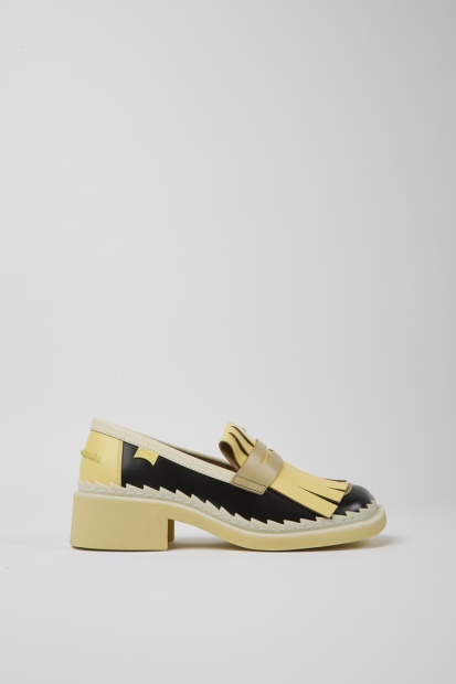 Design Tvillinger Flerfargede Loafers I Skinn For Kvinnelige Campingvogner