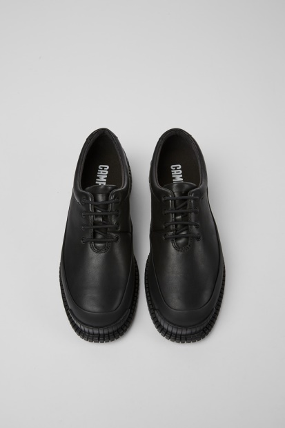 Pix Sorte Snøresko I Skinn Eksklusiv Campingvogn