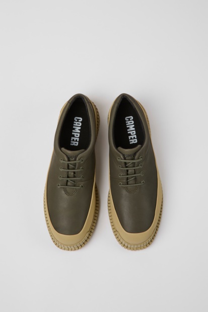 Eksklusiv Camper Pix Grønne Og Beige Skinnsko For Kvinner