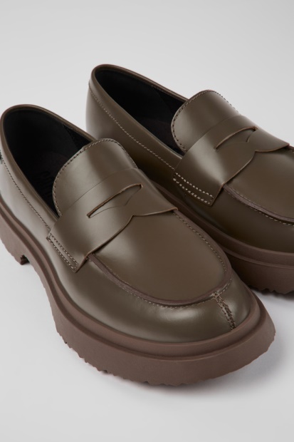 Eksklusive Camper Walden Brune Loafers I Skinn For Kvinner