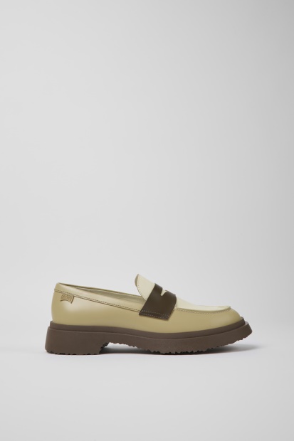 Tvillinger Flerfarget Skinn Loafers For Kvinner Bobil Nyankomne