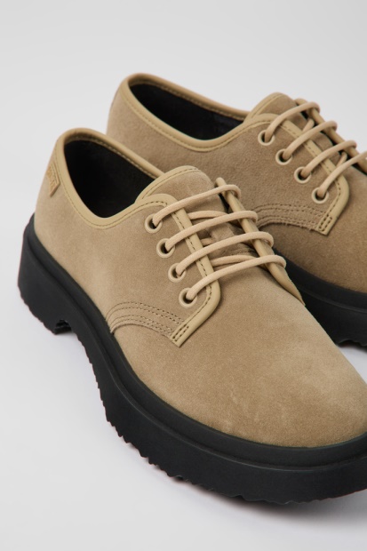 Design Walden Beige Nubuck Sko For Dame Campingvogn