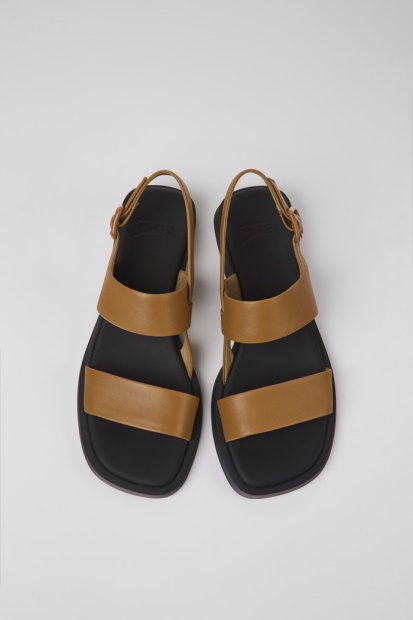 Eksklusiv Camper Dana Brune Skinnsandaler For Kvinner