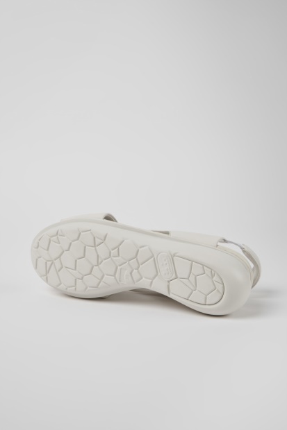 Ballongsandaler I Hvitt Skinn For Kvinner Bobil Nyankomne