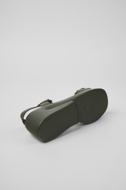 Kaah Grønne Skinnsandaler For Kvinner Bobil Nyankomne