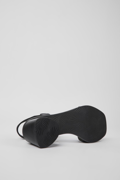 Eksklusiv Campingvogn Kiara Svarte Skinnsandaler For Kvinner