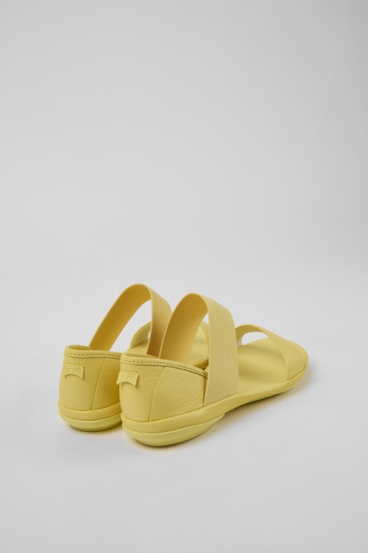 Design Riktig Gule Skinnsandaler For Kvinnelige Campingvogner