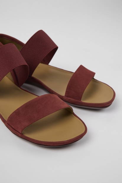 Design Riktige Burgunder Nubuck-sandaler For Kvinnelige Campingvogner