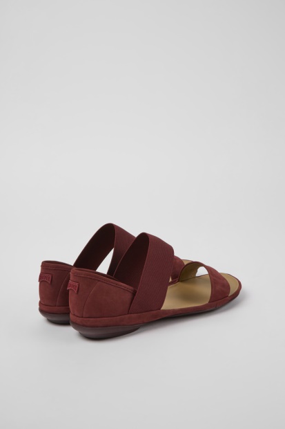 Design Riktige Burgunder Nubuck-sandaler For Kvinnelige Campingvogner
