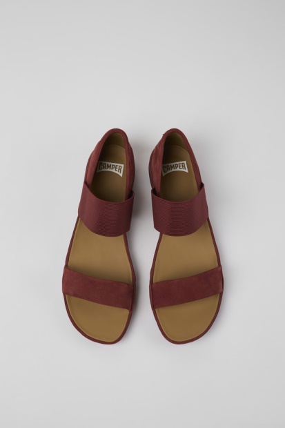 Design Riktige Burgunder Nubuck-sandaler For Kvinnelige Campingvogner