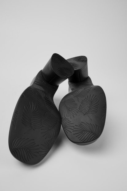 Design Kiara Svart Skinn Bobil Med Hæler