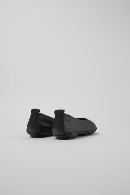 Campingvogn Høyre Sort Skinn Ballerina Leiligheter For Kvinner Nyankomne