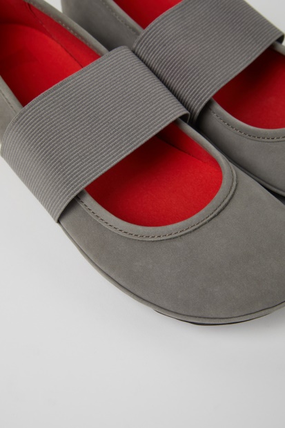 Campingvogn Design Høyre Grå Nubuck Ballerina Leiligheter For Kvinner