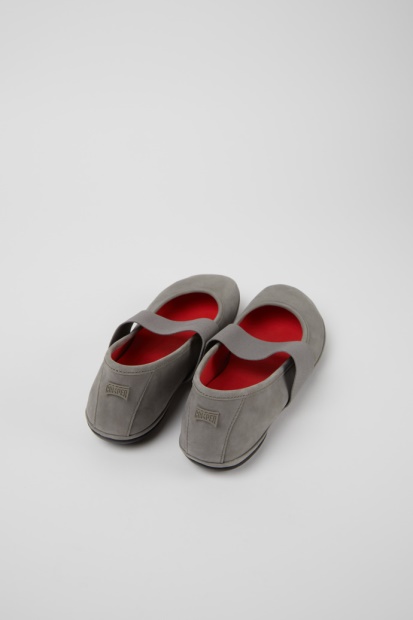 Campingvogn Design Høyre Grå Nubuck Ballerina Leiligheter For Kvinner