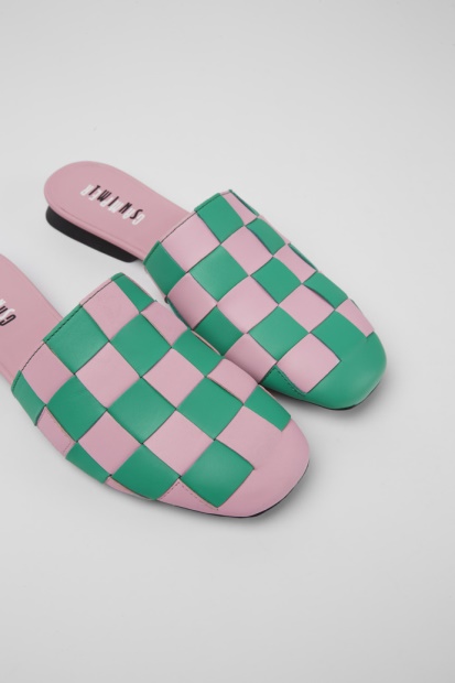 Campingvogn Design Tvillinger Rosa Og Grønne Skinnsko For Kvinner