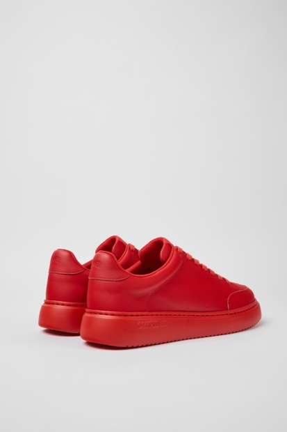 Runner K21 Røde Skinnsneakers For Menn Bobil Nyankomne