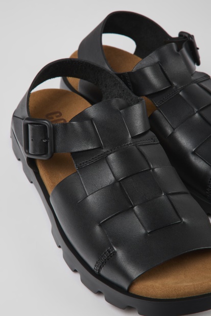 Camper Design Brutus Sandal Svarte Skinnsandaler For Menn