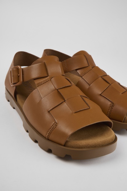 Design Brutus Sandal Brune Skinnsandaler For Menn Bobil