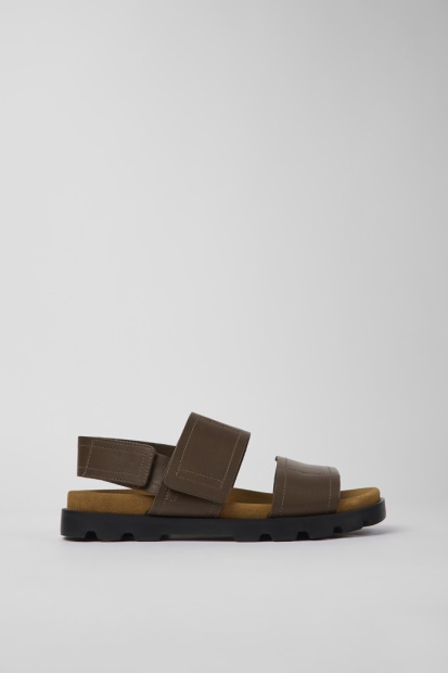 Brutus Sandal Brune Skinnsandaler For Herre Bobil Nyankomne