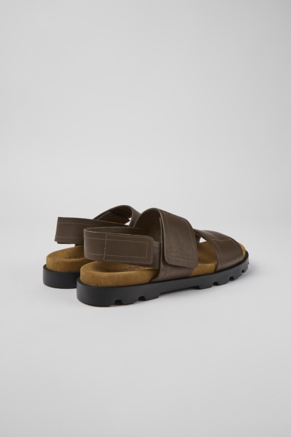 Brutus Sandal Brune Skinnsandaler For Herre Bobil Nyankomne