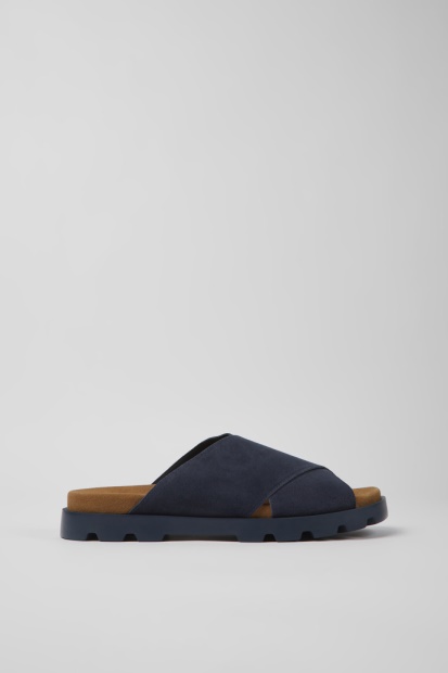 Design Brutus Sandal Marineblå Nubuck Sandaler For Menn Bobil