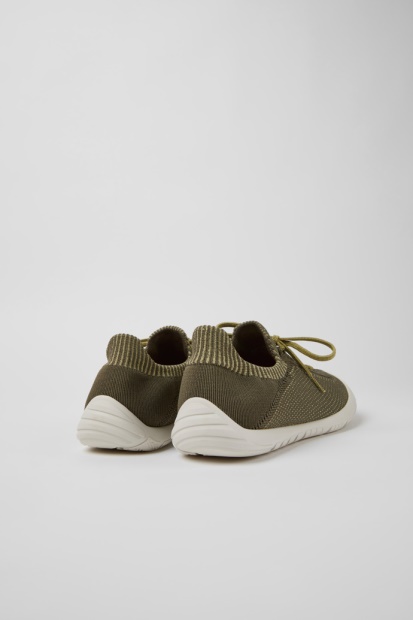 Eksklusive Camper Path Grønne Og Gule Tekstilsneakers For Menn