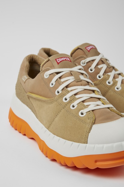 Camper Teix Beige Resirkulert Tekstil Og Nubuck Sko For Herre Nyankomne