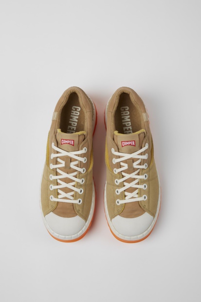 Camper Teix Beige Resirkulert Tekstil Og Nubuck Sko For Herre Nyankomne