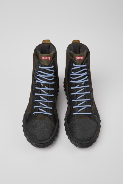 Camper Ground Grønn Tekstil Og Skinn Ankelstøvletter For Herre Nyankomne