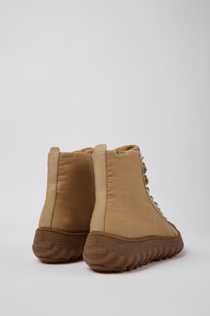 Slipt Beige Tekstil Og Lær Ankelstøvletter For Herre Bobil Nyankomne