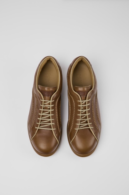 Pelotas Brune Skinnsneakers For Menn Bobil Nykommere