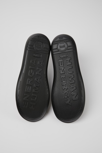 Beetle Svart Skinn Ankelstøvletter For Menn Eksklusiv Campingvogn