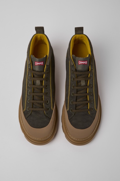 Camper Brutus Brune Og Grønne Ankelstøvletter For Menn, Nyankomne