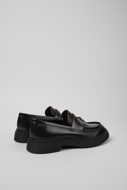 Design Walden Svarte Loafers Bobil I Skinn