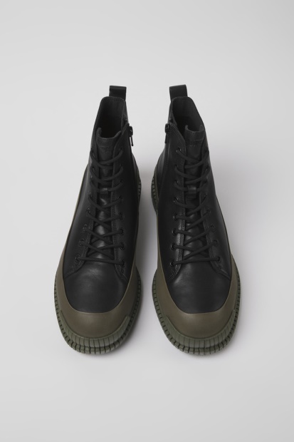 Camper Design Pix Svarte Og Grønne Ankelstøvletter I Skinn For Menn