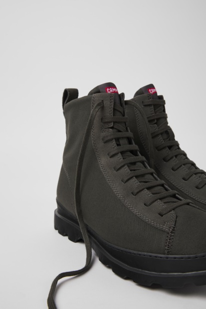 Brutus Grå Tekstil- Og Nubuck-ankelstøvletter For Herrecamper-nyankomne