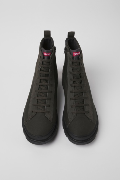 Brutus Grå Tekstil- Og Nubuck-ankelstøvletter For Herrecamper-nyankomne