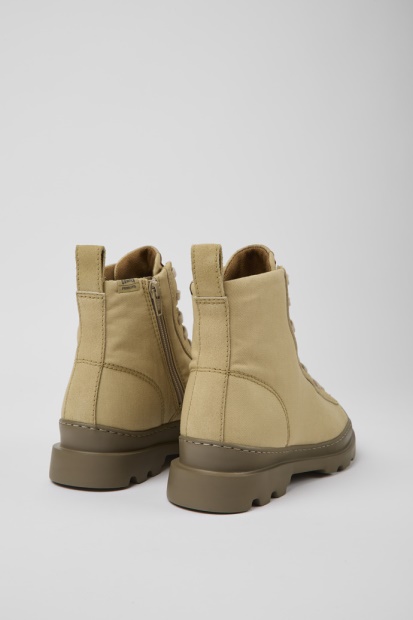 Camper Brutus Beige Tekstil Og Nubuck Ankelstøvletter For Herre Nyankomne