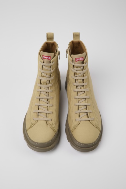 Camper Brutus Beige Tekstil Og Nubuck Ankelstøvletter For Herre Nyankomne