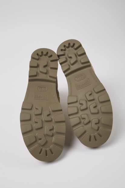 Camper Brutus Beige Tekstil Og Nubuck Ankelstøvletter For Herre Nyankomne