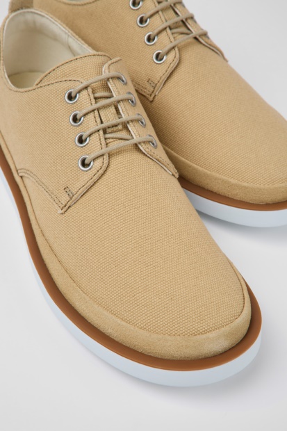 Campingvogn Design Vogn Beige Tekstil Og Nubuck Sko For Menn