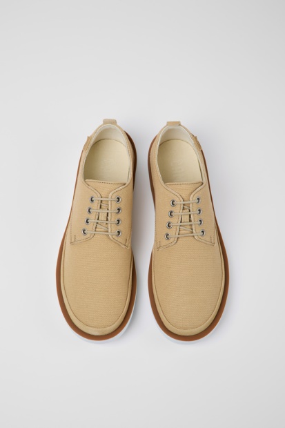 Campingvogn Design Vogn Beige Tekstil Og Nubuck Sko For Menn