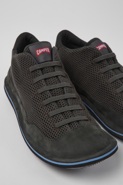 Design Bille Grå Tekstil Og Nubuck Sko For Menn Bobil